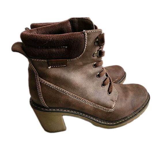 Refresh Rock It Boots Sz 40 US Sz 9.5 Womens Brown High Heel Lace Up Dress Boot - Picture 1 of 9